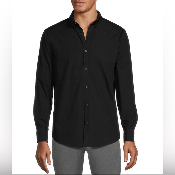 MURANO men’s black shirt ultimate modern comfort button down slim fit small - Picture 2 of 12